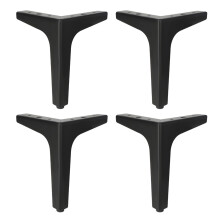 4pcs Stylish Metal Furniture Legs Corrosion-Matt black 15cm
