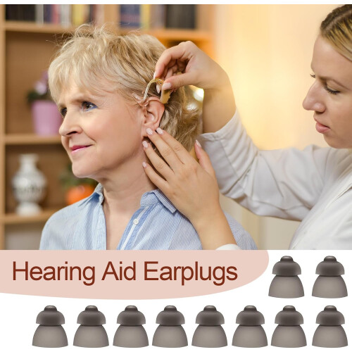 10 PCS Soft Silicone Double Layer Hearing Aid Domes 13mm Universal Fit Replacement Ear Tips 2
