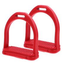 1 pair of safety stirrups for riders, made of pom material, install riding protection for Western saddles, small red equestrian accessories.