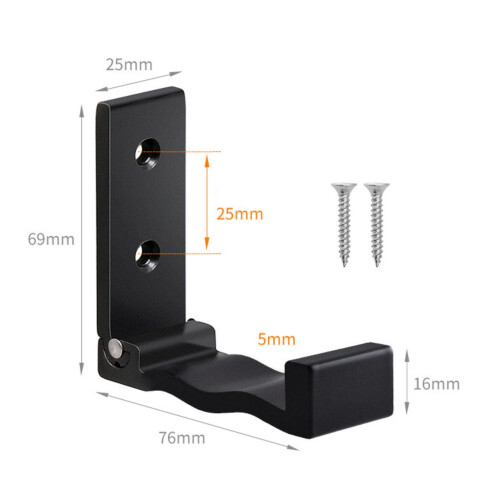 Folding Coat Hook Wall Mounted Robe Towel Hook for-Black 1