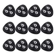 12Pieces Practical 13mm  Castors With-Three steel balls bl