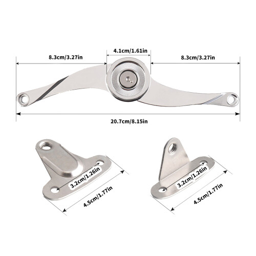 2Pcs Cabinet Lid Stay Folding Hinges Heavy Duty Lid Support 2