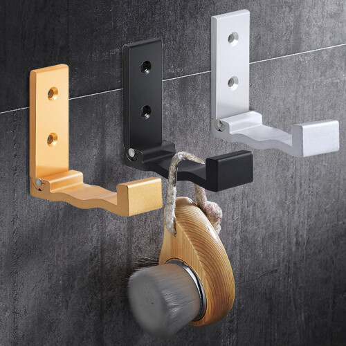 Folding Coat Hook Wall Mounted Robe Towel Hook for-Black 2