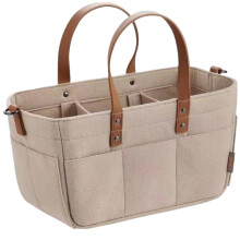 Baby Nappy Caddy, Portable Nappy Organiser, Foldable Nursery Caddy, Khaki Ref: 5399