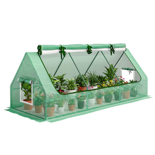 Outsunny Outsunny Portable Small Polytunnel with Mesh Windows, 240x90x90cm 1