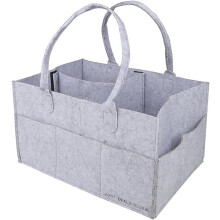 Baby Nappy Caddy Nursery Storage Wet Wipes Bag Organiser Container (Grey)