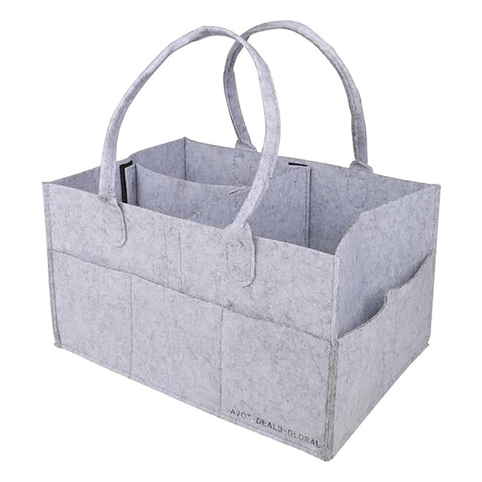 Baby Nappy Caddy Nursery Storage Wet Wipes Bag Organiser Container (Grey) Grey