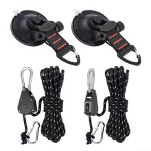Multipurpose suction cup hook with pulley lock for secure outdoor fastening (Pulley Lock Set)