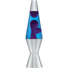 The Original 14.5-Inch Silver Base Lamp with Purple Wax and Blue Liquid, Decorative Home Lighting in Purple/Blue Color