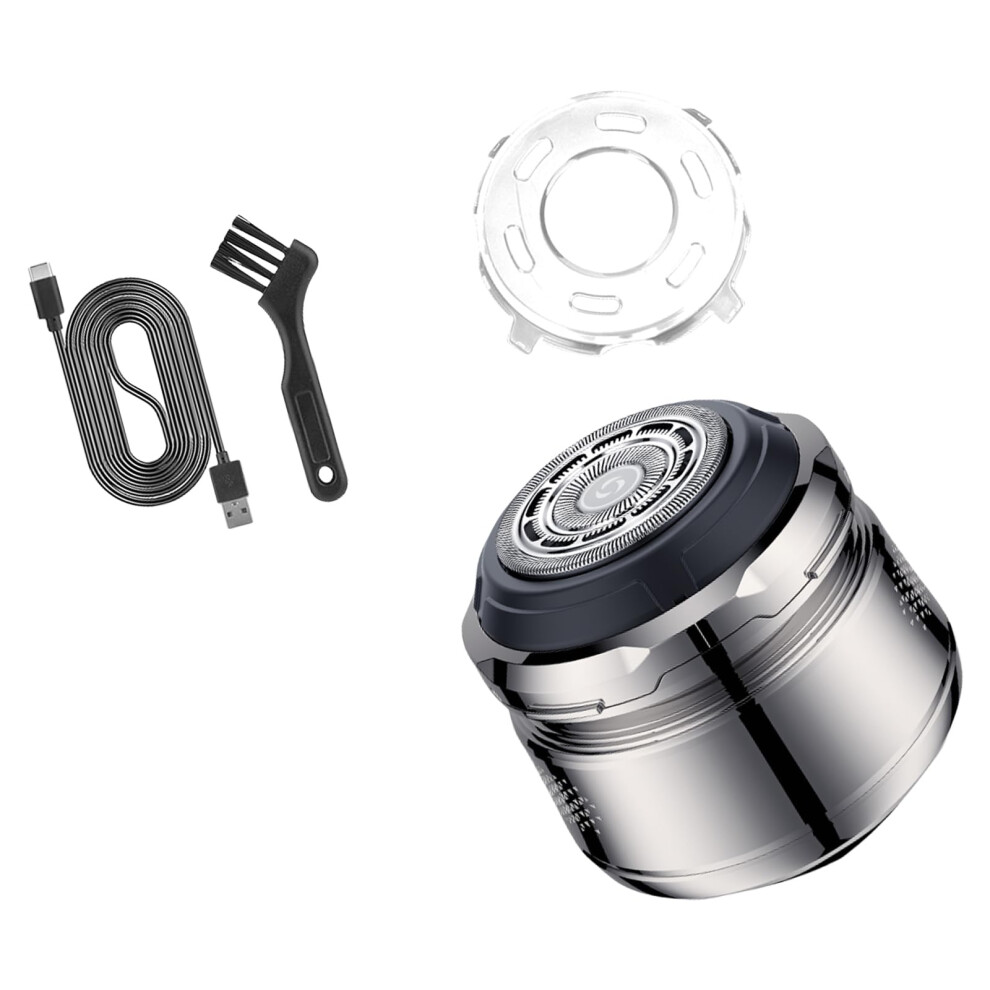 Silver Travelfriendly, Rechargeable Electric Shaver For Men, Wet And Dry Use With Nonslip Grip, Electric Shaver