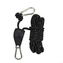 Adjustable Outdoor Tent Rope with Metal Pulley for Reliable Performance (Black)