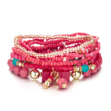 Bohemian Colorful Beads Charm Bracelet Handmade Elastic Rope Crystal Beads Bracelet for Women Beach Party Jewelry Bracelets for Women