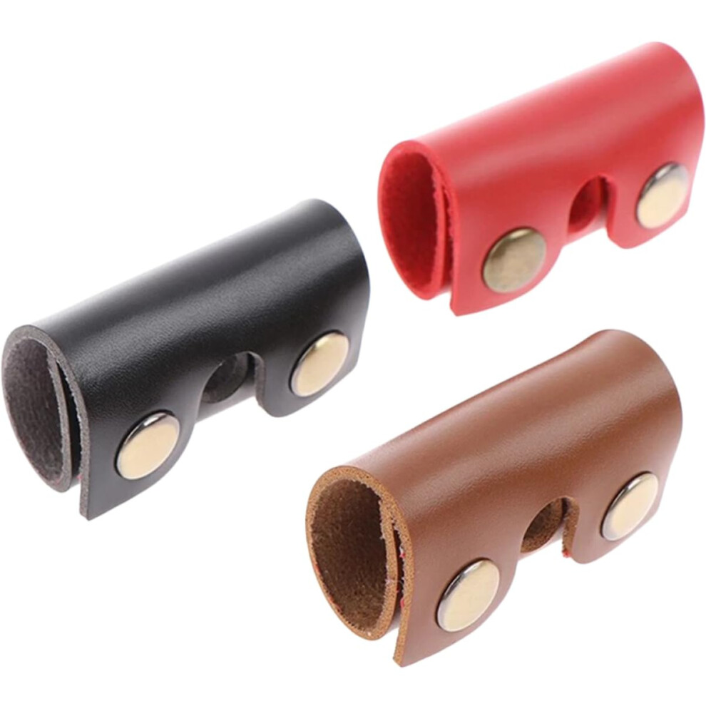 Red/Black/Brown Set Of 3 Razor Head Protective Covers Made Of Quality Safety Razor Head Protective Sleeve And Case For Manual Razors