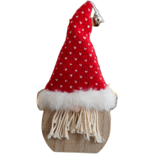 Weihnachtsornament mit Weihnachtsmann und Hausdesign aus Holz für Schreibtisch- und Kaminsimsdekoration Festlicher minimalistischer Stil