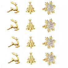 Festliches Essenserlebnis Weihnachtsbaumdesign 2,2 Zoll, 4 cm Weihnachtsserviettenringe Weihnachtstischdekoration 12 Teile Set
