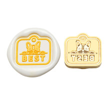 Wax seal stamp with cat design, for invitations, scrapbooking, envelopes, letter decorations. Dog.