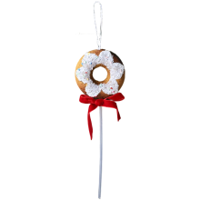 Festlicher Schaumstoff-Lutscher-Anhänger für den Weihnachtsbaum mit süßem Donut- und Keksdesign als Weihnachtsakzent
