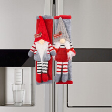 Weihnachtskühlschrank-Griffabdeckungen Set von 2 mit Stoffmaterial und Zwergendesign für Kühlschrank- und Küchendekoration