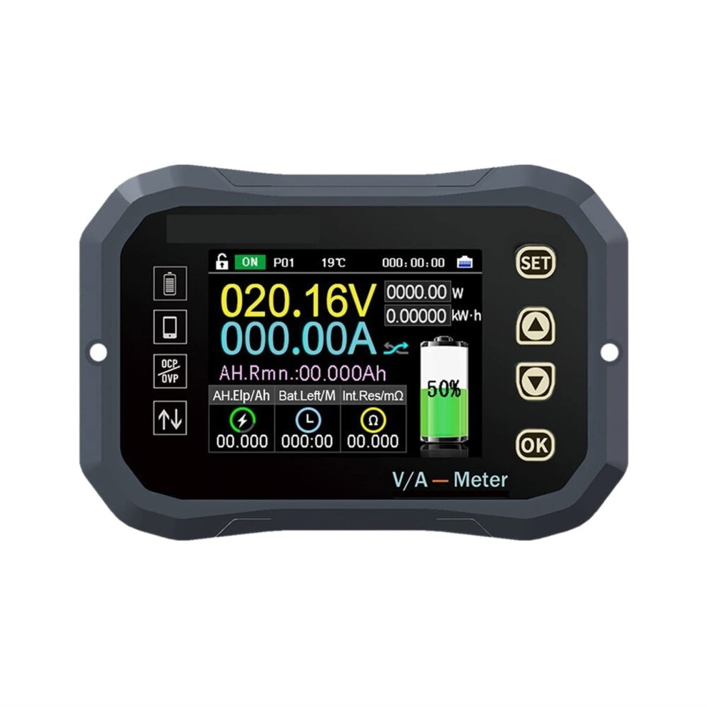 Precision Battery Capacity Meter With Color Lcd, Coulomb Counter For Lifepo4 And Lithium Testing 9189345192760