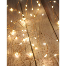 Superklare LED-lyslenker, batteridrevne LED-lys til jul, fest, bryllup, midtpunkt, soveromsdekorasjon, 50 LED-kuler med varme