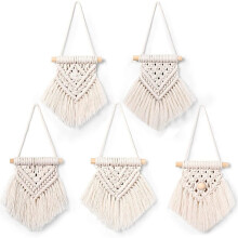 Geometric Designs Bohemian Style Macrame Kit, Living Room Decoration With Braided Styles And Mini Macrame Wall Hanging, Handmade Home Décor For