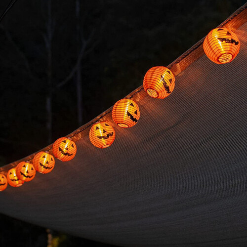Λαμπερά φαναράκια για το Halloween, 20 LED πορτοκαλί φωτάκια σε σχήμα κολοκύθας, εύκολη 2
