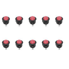 10pcs Multipurpose Rocker Switches With Three Color-Red