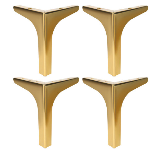 Set mit 4 Metall-Möbelbeinen mit rutschfester-Titan 10cm