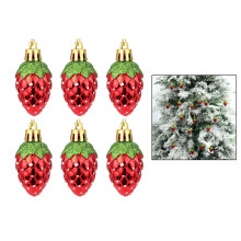 6 erdbeerförmige, hängende Weihnachtsdekorationen für den Gebrauch am Weihnachtsbaum und saisonale Kränze, Girlanden oder Tischdekorationen
