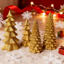 Vierteilige Harz-Weihnachtsbaumdekorationen für den Inneneinsatz, geeignet für Schaufensterdekorationen und zur Schaffung von festlicher Atmosphäre