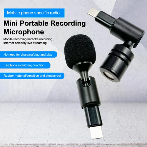 Portable Mini Microphone Stereo Type-C Flexural Bendable Wireless Mic For IPhone 17 16 Phone Camera Computer Laptop PC Recording 1