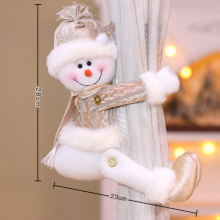 Set aus Weihnachtsvorhang-Bindungen mit Weihnachtsmann- und Schneemann-Designs, gestaltet für festliche Dekoration und Vorhangstütze