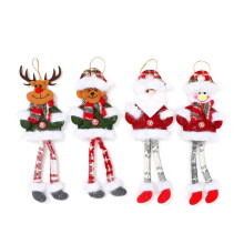 Weihnachtsschmuck 4 PCS Hängende Anhänger-Stoff-Plüschpuppen-Set für Baumwand, Fenster- und Türdekorationen