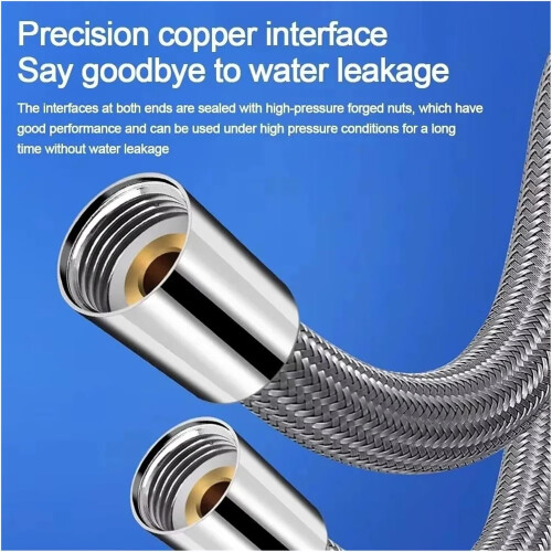 1.5m flexible nylon shower hose with G1/2 universal interface, antitangle (Gray) 2