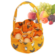 Canvas Egg Collecting Basket with 7 Pouches and Soft Lining for Farmhouse Chicken Eggs