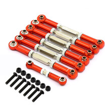 7 Pack Adjustable Aluminum Clamp Spinner / Camber Link with Rod Ends Sets for Traxxas Slash 2WD 1/10 Upgrade Parts (Red)