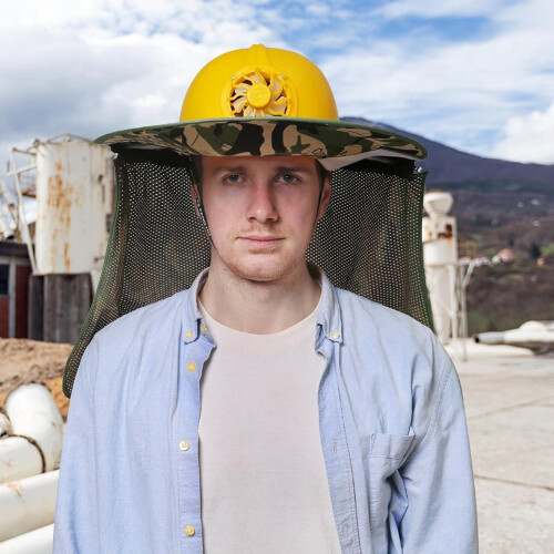 Hard hat sun shade with full brim  Breathable neck protection 1