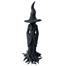Halloween Witch Statue Resin, 50 cm Gothic Spooky Desktop Ornament, Faceless Ghost Sculpture For Haunted House Decor