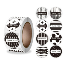 500 pieces black and white thank you stickers for small businesses, seal labels, DIY
