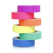 6 Pcs Glow in the Dark UV Neon Cloth Tape Set, Strong Adhesive, Six Colors for Party Decorations