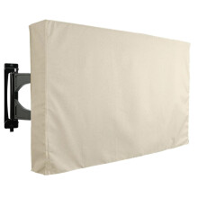 Outdoor TV Cover 47 Inch Khaki Weatherproof Protector with Secure Wraparound Fit for Patio