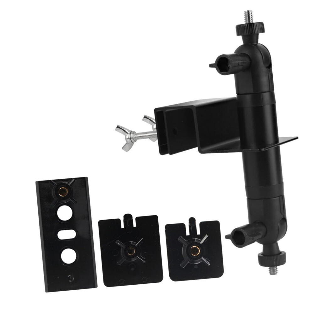 Nodrill Adjustable Security Camera Mount With Solar Panel Holder, 360 Rotation Stainless Steel Gutter Clamp 9070919215261