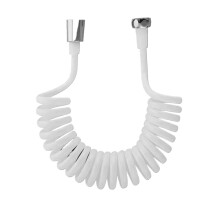 2 m/3 m Telescopic Shower Hose, Spring Pipe for Bathroom, Water Pipe (White, 150 cm)