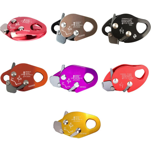 Professional rope grab, fall arrest, automatic locking, ascending descender for mountaineering Red 1 2