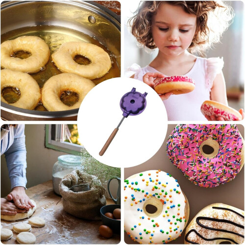 Donut Maker Machine for Home, Sturdy Aluminum Cake Decorating Tools, NonStick Baking Tray for Large Donuts 2