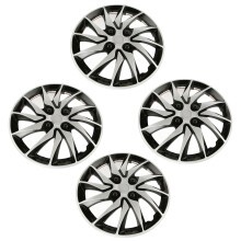 Silver Black 14 Inch Hubcaps for Cars Trucks Vans - 4 Pack