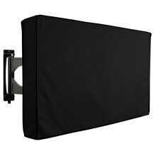 Outdoor TV Cover for 5558 Inch Weatherproof Protector with Bottom Cover Black for Patio Balcony