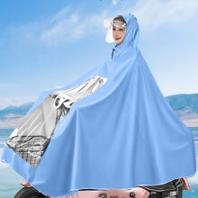 Vollständiger Schutz E-Bike Regen Cape 4XL Himmelblau Wasserdicht mit Helm