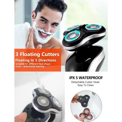 Extra Float Head Razor Blades 3 Replacement Blades for Floating Beard Extra Head Stainless Steel Waterproof 1