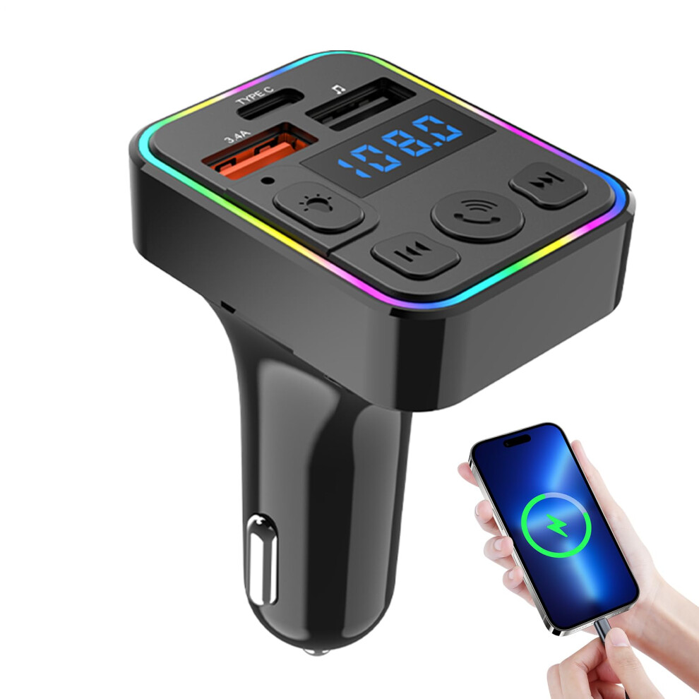 Radio Transmitter For Car Mp3 Wireless Double Usb With Typec For Truck Rv Audio 9382693586322